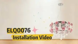 Home Lighting Pink Rose Crystal Chandelier Installation Video   -ELQ0076