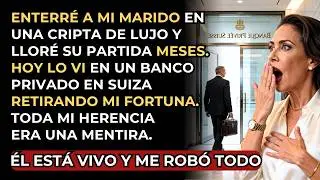 Enterré a mi esposo en una cripta de alcurnia. Hoy vacía mi caudal en la banca suiza.