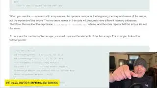 CIS 276 Ch7 Comparing Array Elements