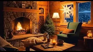 Cozy Warm Fireplace Cabin with Smooth Jazz Music-Perfect for Relaxing, Studying, and Working