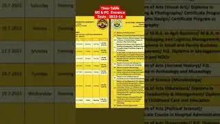 Time-Table DDU UG & PG  Entrance Tests : 2023-24 #ddu @Mr.SafetyDude #baexam #entrance #exam