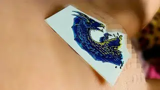 🍓 РЕАЛИСТИЧНАЯ ТАТУИРОВКА О БОЛЬШОМ СИНЕМ ДРАКОНЕ (аудио- и видеоинструкция)
