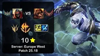 Zed Jungle vs Brand - EUW Challenger - Patch 25.18