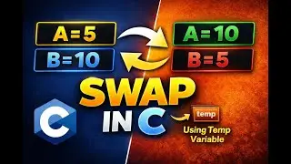 SWAP two variables using third variable in C Programming Language... #swapvariables #cprogramming