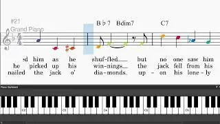 Jack O'Diamonds by Jacki Fontaine - Easy piano tutorials with leadsheet and chords