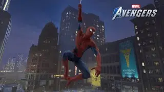 Spider-Man Web Swinging With The Classic Suit - Marvel's Avengers