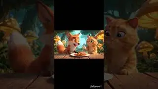 Fluffy Orange Cat vs Sly Fox &ndash; Food Contest