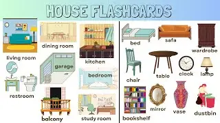 House Flashcards | Things In The House Vocabulary | #learning #kid #house #householditems