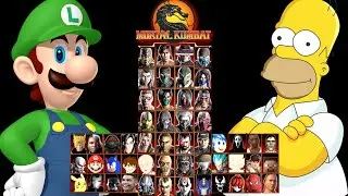 MORTAL KOMBAT 9 | LUIGI & HOMER SIMPSON | EXPERT TAG LADDER | GAMEPLAY (4K60FPS)