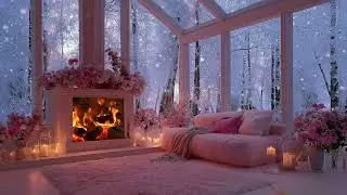 Cold Winter Wind & Fireplace Crackling | Cozy ASMR Sleep Sounds