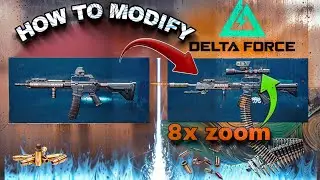 DELTA FORCE GUN MODIFY, 8X SCOPE, BIG MAGAZINE, RED LASER LIGHT, SILENCER, FORGRIP, #DELTAFORCE