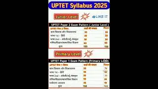 UP TET EXAM (2025-26) SYLLABUS #ytshorts#youtubeshorts#uptetexamsyllabus#Gurukrapaclassesbydharmendr