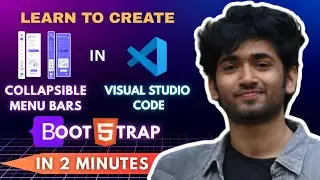 Create a Collapsible Menu in 2 Minutes using Bootstrap in Visual Code Tutorial 💻 #html #css #coding