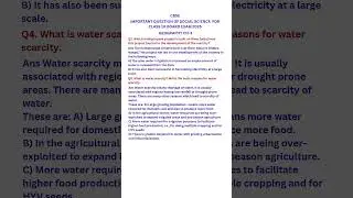Most important questions of class 10 social science (Geography) for cbse board exam 2026 #class10