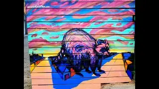 Raccoon Alley mural Time lapse by Colin Tea