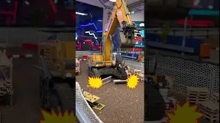 RC excavator vs Crane #shorts #crash #funny