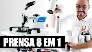 Prensa T&eacute;rmica 8 em 1 ou Prensas Individuais? Maquina de Estampar Caneca e Camiseta