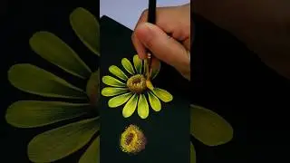 Onestrock Yellow flower painting #art #youtubeshorts #drawing