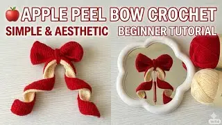 Crochet Apple Peel Bow Easy tutorial | Fun & Easy Pattern for Beginners.