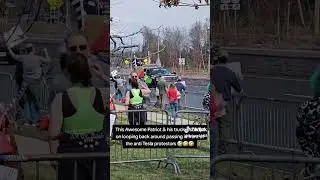 MAGA Truck HILARIOUSLY TROLLS Anti Elon Musk Protestors😂