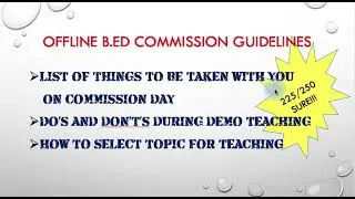 TNTEU B.Ed. II year Offline Commission Guidelines
