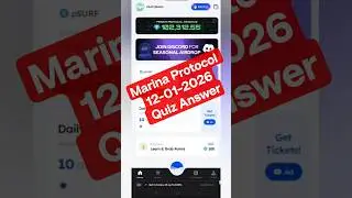 Marina Protocol 12-01-2026 Quiz Answer | #marinaprotocol #freeminingcoin #crypto #mining