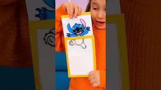 🎩 Stitch Disappears?! Magic Drawing Trick! #shorts #kids