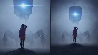 Alien watcher photo manipulation Photoshop Tutorial