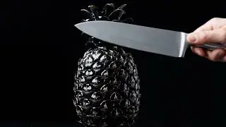 Cutting glass fruits pinball #Asmr#black pinball 