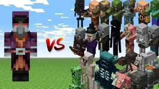 Master Vindicator vs Every mobs in Minecraft (Bedrock Edition) - Master Vindicator vs All mob