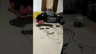 Portrait art on floor