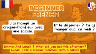 French Dialogue for Beginners (A1) | 10-Minute Food Conversation in France with English Translation