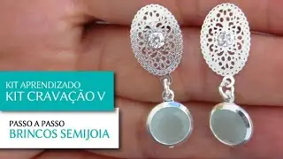 Passo a Passo Kit Brinco Semi Joia Prata Pedra Zircônia - Pedra Mística
