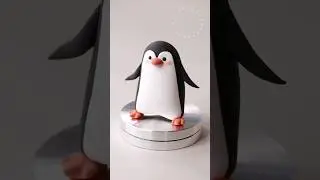 Make penguin clay figure with fondant or air dry foam clay art craft tutorial for beginner #penguin