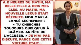 À 2 heures du matin, ma belle-fille a pris mes clés. Au matin, ma nouvelle Lexus était détruite.