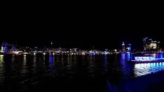 Blue Port Hamburg I Night Ambiente I 4k