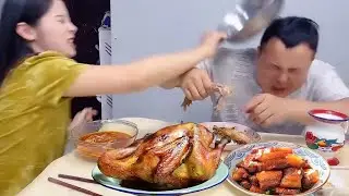 My stupid husband said harsh words before the meal  but I still ate the roasted chicken