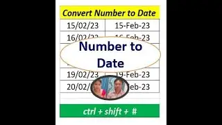 convert number to date format in excel| #shorts