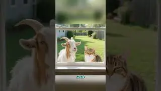 An Unexpected Friendship between Goat and Cat  #viral #stories #friendship
