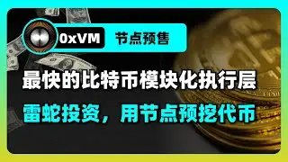0xVM节点预售：比特币二层最快的模块化执行层，持有节点即可预挖代币