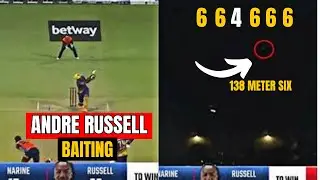 Andre russell 138 meter six against Haris Rauf 6 6 4 6 6 6 on fire great batting in MLC#andrerussell