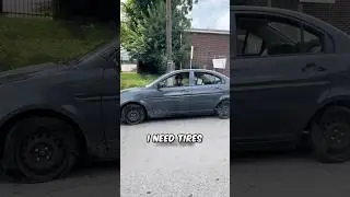 Woman Driving With No Tires