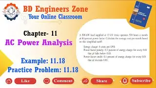 AC Power Analysis (Chapter-11) || Example: 11.18 & P.P: 11.18 || Fundamentals of Electric Circuits