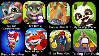 Tom Dash Adventure Runner,My Tom 2,Panda Hero Run,My Talking Panda,Super Wings: Jett Run,