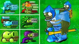 PVZ 1 Hybrid Challenge - 5 All Hybrid Peashooters Vs 1 Diamond Gargantuar - Who Will Win?