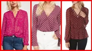 Top Demanding High Quality Polka Dot Print Blouse And Tops Designes 2021/Charming Dot printed bloude