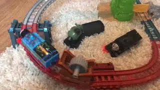 Thomas The Tank Engine Trackmaster Scrapyard Escape track set toy review part 1