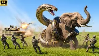 Giant Python Wraps Elephant in Brutal Desert Attack 🐍🔥 | Rescue Team Rushes for Survival