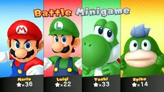 Mario Party 10 - Mario vs Luigi vs Yoshi vs Spike - Haunted Trail