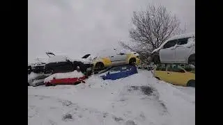#Winterrundgang ( -1°) bei #Kiesow den größten #Schrottplatz in Deutschland #scrapyard  #car #winter